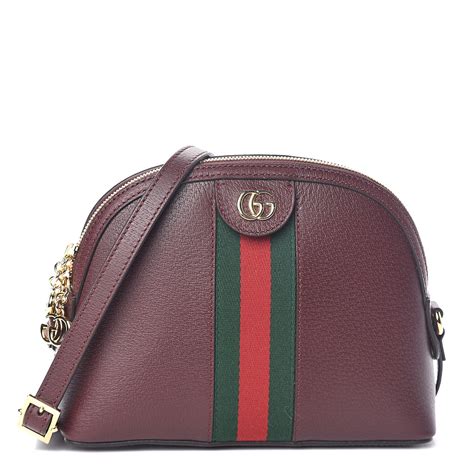 burgundy ophidia small dome shoulder bag